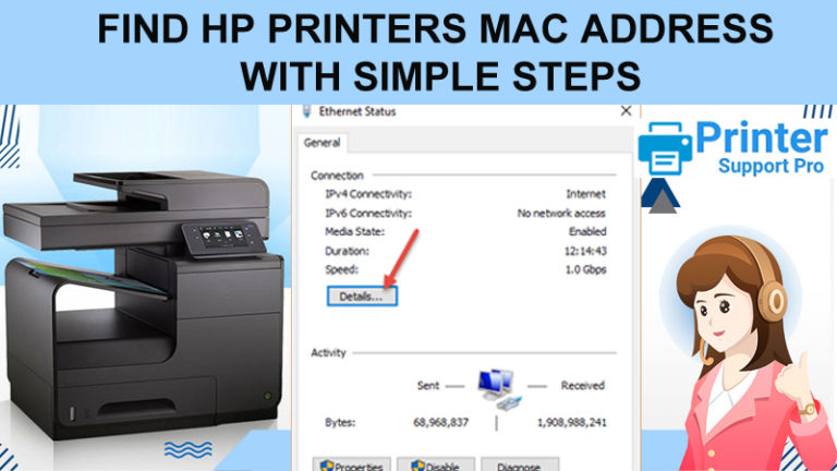 how to find mac address on hp printer